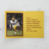名前パーソナライズされたフォト気持ちスポーツサッカー カード (内部)