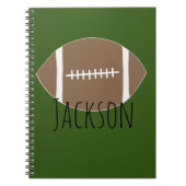 名前パーソナライズされたフットボールノートブック ノートブック (正面)