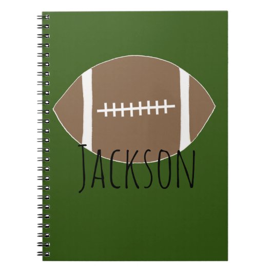 名前パーソナライズされたフットボールノートブック ノートブック (正面)