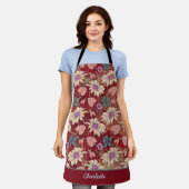 名前パーソナライズされたフローラのシームレスなパターン エプロン (着用した状態)