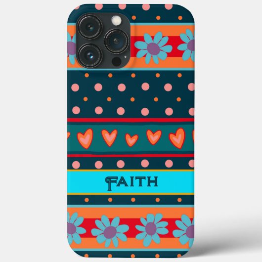 名前パーソナライズされたフローラカラフルおもしろい Case-Mate iPhoneケース (裏面)