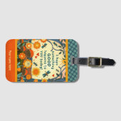 名前パーソナライズされたフローラハート引用文名前をカスタムする ラゲッジタグ (正面横)