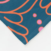 名前パーソナライズされたフローラマンダラブルーピンクユニーク色 フリースブランケット (角)