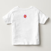 名前パーソナライズされたフローラ春女の子ピンク黄色 トドラーTシャツ (裏面)