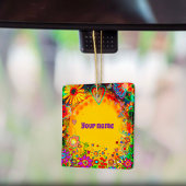 名前パーソナライズされたフローラ黄色 セラミックオーナメント