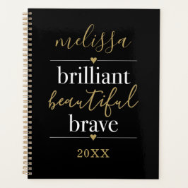 名前パーソナライズされたブリリアントビューティフルブレイブ2023 プランナー手帳