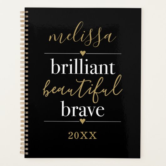 名前パーソナライズされたブリリアントビューティフルブレイブ2023 プランナー手帳 (正面)