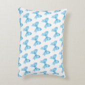 名前パーソナライズされたブルーコケット弓アクセント枕 アクセントクッション (裏面(縦))