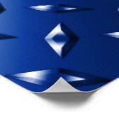 名前パーソナライズされたブルーダイヤモンドプレート鋼 ポスター (角)