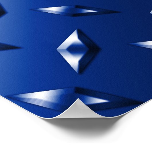 名前パーソナライズされたブルーダイヤモンドプレート鋼 ポスター (角)