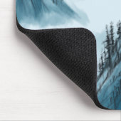 名前パーソナライズされたブルーホワイトマウンテンビュー マウスパッド (コーナー)