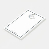 名前パーソナライズされたブルームーンと花のノート ポストイット (アングル)