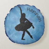 名前パーソナライズされたブルームーンバレリーナラウンドピロー ラウンドクッション (正面)