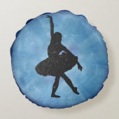 名前パーソナライズされたブルームーンバレリーナラウンドピロー ラウンドクッション (裏面)