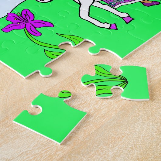 名前パーソナライズされたプリンセスとユニコーンフェアヤタール ジグソーパズル (側面)