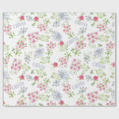名前パーソナライズされたベビーガールフローララッピング紙 ラッピングペーパー (フラット)