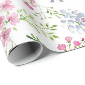 名前パーソナライズされたベビーガールフローララッピング紙 ラッピングペーパー (ロールコーナー)