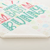 名前パーソナライズされたベビーバニーバタフライイースターエッグ シェルパブランケット (3/4)