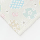 名前パーソナライズされたベビーバニーバタフライイースターエッグ フリースブランケット (角)