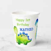 名前パーソナライズされたベビー恐竜パーティー 紙コップ (正面)