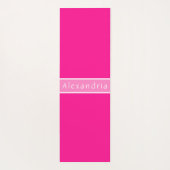 名前パーソナライズされたホットピンク ヨガマット (裏面)