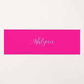 名前パーソナライズされたホットピンク ヨガマット (正面(横))