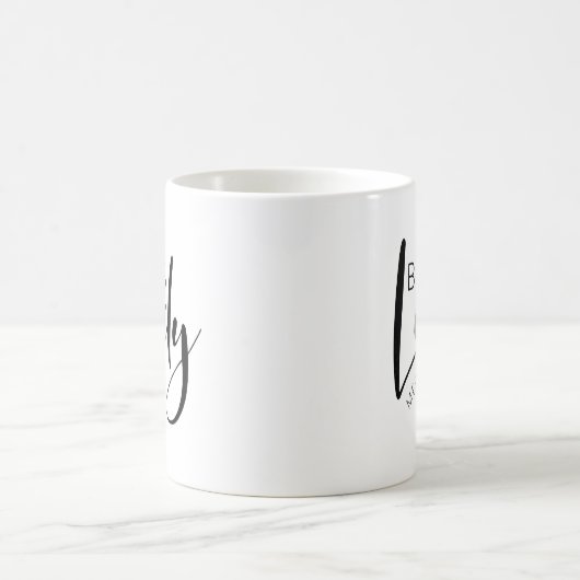 名前パーソナライズされたボスレディーロゴコーヒーマグ コーヒーマグカップ (中央)