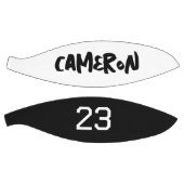 名前パーソナライズされたボールプレーヤー番号白黒 バスケットボール (パネル)