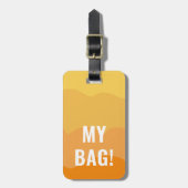 名前パーソナライズされたマイバッグオレンジデザインカスタム文字 ラゲッジタグ (正面縦)