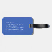 名前パーソナライズされたマイバッグブルーデザインカスタム文字 ラゲッジタグ (裏面横)