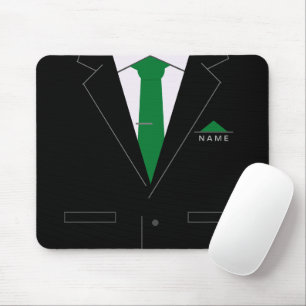 名前パーソナライズされたマウスパッドBusiness Black Suit マウスパッド
