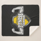 名前パーソナライズされたマッスルフィットネストレーナージム シェルパブランケット (正面(横))