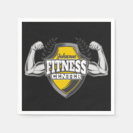名前パーソナライズされたマッスルフィットネストレーナージム スタンダードカクテルナプキン