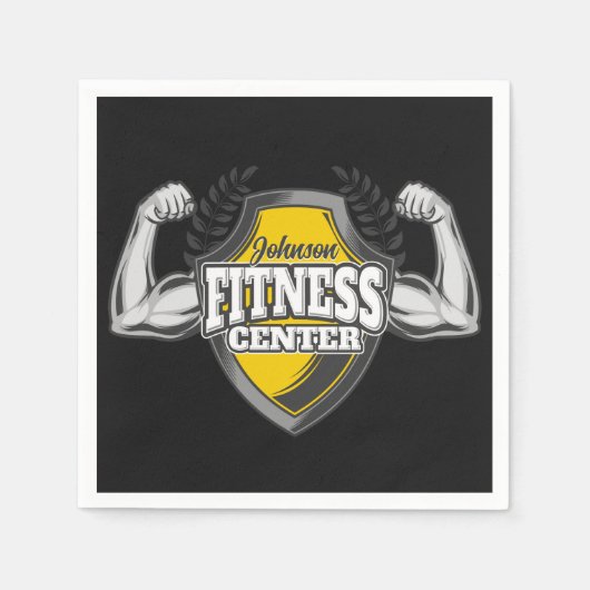 名前パーソナライズされたマッスルフィットネストレーナージム スタンダードカクテルナプキン (正面)