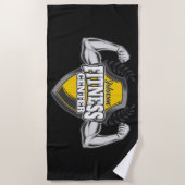 名前パーソナライズされたマッスルフィットネストレーナージム ビーチタオル (正面)