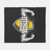 名前パーソナライズされたマッスルフィットネストレーナージム フリースブランケット (正面(横))