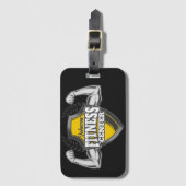 名前パーソナライズされたマッスルフィットネストレーナージム ラゲッジタグ (正面縦)