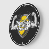 名前パーソナライズされたマッスルフィットネストレーナージム ラージ壁時計 (傾斜)