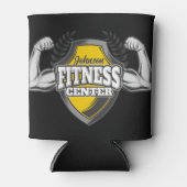 名前パーソナライズされたマッスルフィットネストレーナージム 缶クーラー (正面)