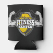名前パーソナライズされたマッスルフィットネストレーナージム 缶クーラー (裏面)