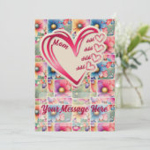 名前パーソナライズされたママ子供フローラ母の日 シーズンカード (スタンド正面)