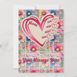 名前パーソナライズされたママ子供フローラ母の日 シーズンカード