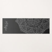 名前パーソナライズされたマンダラモダン白黒 ヨガマット (正面(横))