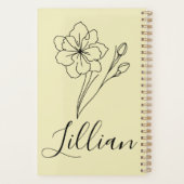 名前パーソナライズされたマーチ・ジョンキル誕生フラワー プランナー手帳 (裏面)