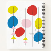 名前パーソナライズされたミッド・センチュリーモダンカラフル ノートブック (裏面)