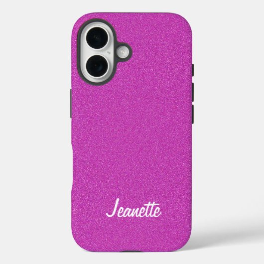名前パーソナライズされたミニマリストホットピンク Case-Mate iPhoneケース (裏面)