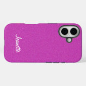 名前パーソナライズされたミニマリストホットピンク Case-Mate iPhoneケース (裏面 (横))