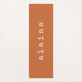 名前パーソナライズされたミニマリストモダンテラコッタ ヨガマット (正面)