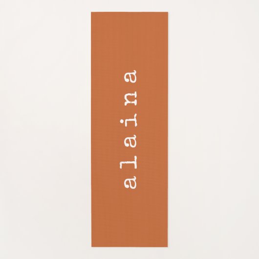 名前パーソナライズされたミニマリストモダンテラコッタ ヨガマット (正面)