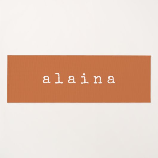 名前パーソナライズされたミニマリストモダンテラコッタ ヨガマット (正面(横))